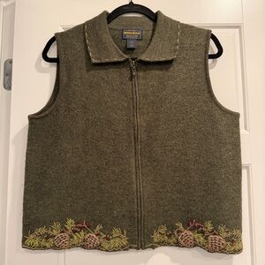 Woodrich 100% Wool Woodland Vest Womens Medium Forrest Fairy Cabincore Witchy